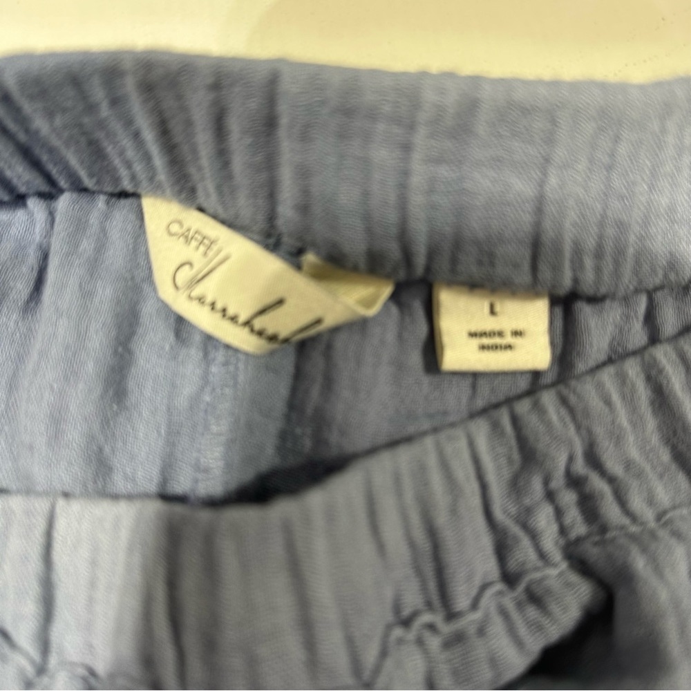 Caffe Marrakesh Blue cotton pants size L - Picture 2 of 3